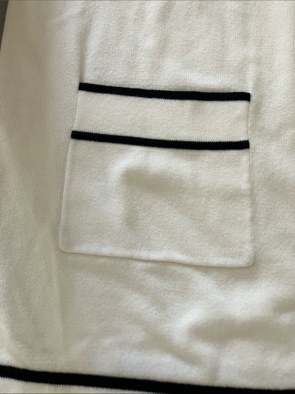 Karl Lagerfeld White and Black Logo Cardigan Sweater - Picture 6 of 10